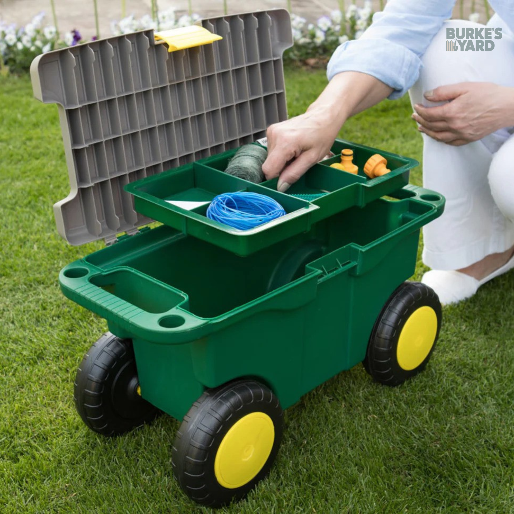 GardenGlide™ Rolling Garden Seat + Free Tool Tray