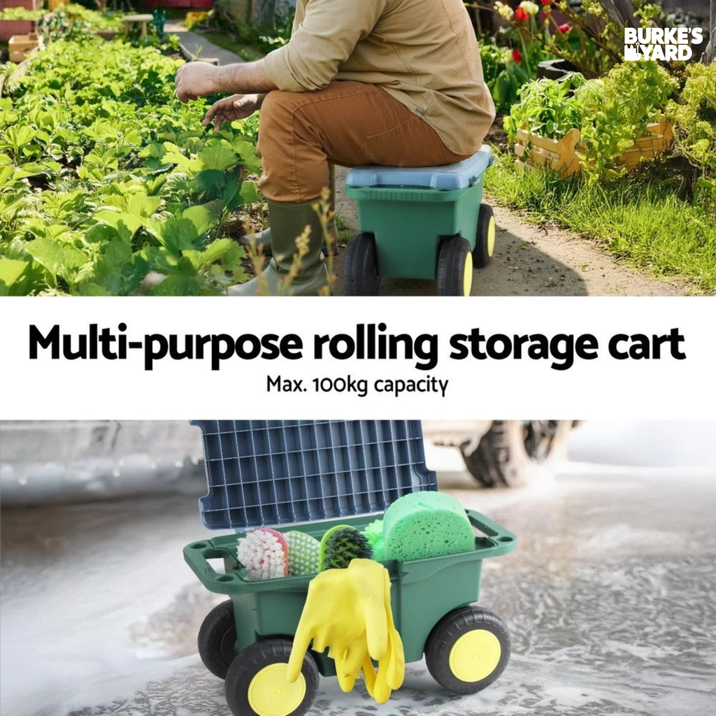 GardenGlide™ Rolling Garden Seat + Free Tool Tray