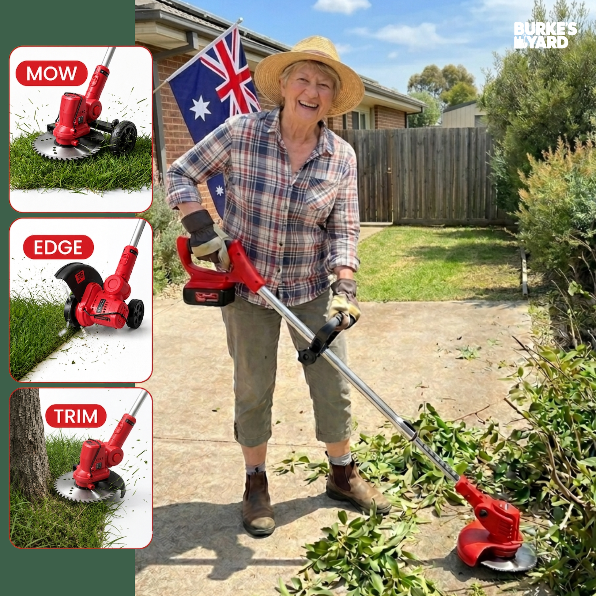 TrimMate™ 3-in-1 Lightweight Lawn Trimmer + 2 FREE Batteries